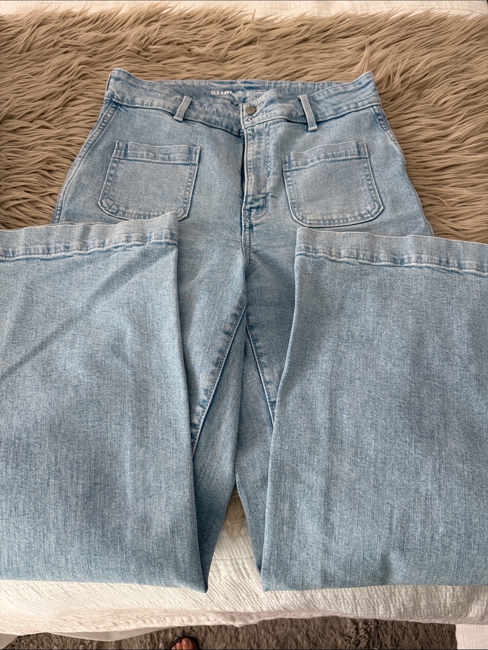 Old Navy Light Blue High-Rise Straight Leg Jeans